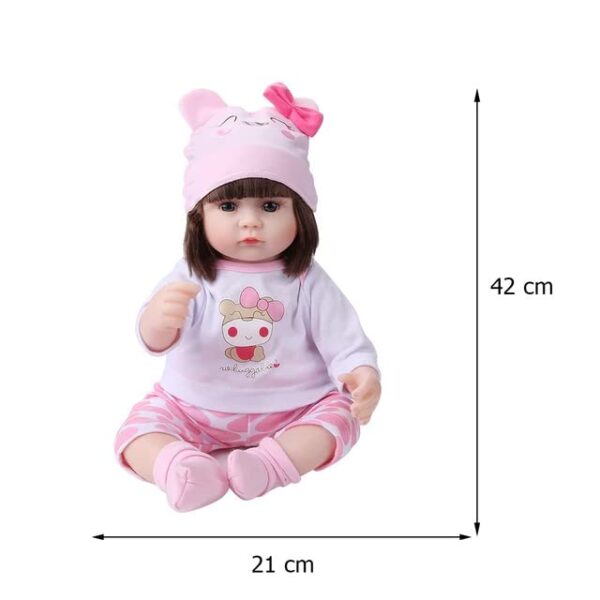 Nano Classic 16 inch 42cm Reborn Baby Doll Soft Cotton body Silicone Newborn real like Baby Doll Girl Toy Gift Dolls-White - Image 3