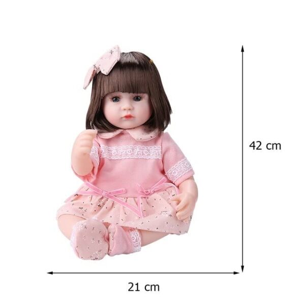 Nano Classic 16 inch Orange Reborn Baby Doll Soft Vinyl Silicone Newborn Baby Doll Girl Toy Gift Doll - Image 3