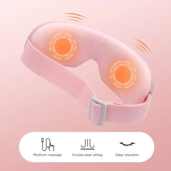 Neo Classic music Electric Airbag Vibration Hot Eye Massager Equipment With Heat Compression-pink - Image 3