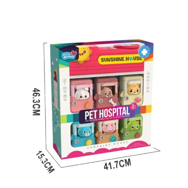 Neo Classic Children Pretend Play Doctor Game set Animals Pet House Cage Set Hospital Toy For Kids - Image 2