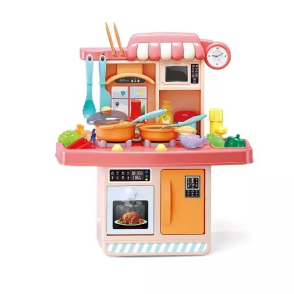 Nano Classic Pretend Play Mini Plastic Kids Kitchen set Cooking Toys with Sounds & Light & Water Funtion - Image 2