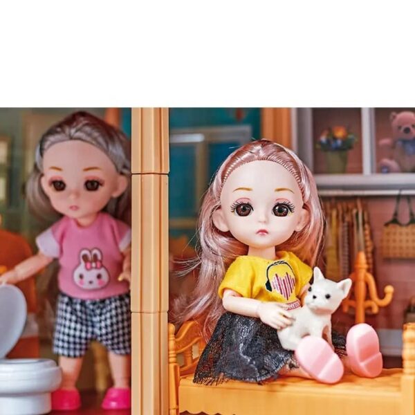 Neo Classic Princess Castle Villa Toy Kit Kids Pretend Play Big Doll Houses For Childrens With Accessories - Image 3