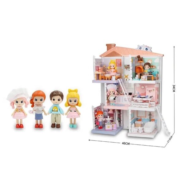 Neo Classic Girls DIY Self Assemble Game Product Plastic Pretend Play Doll House Furniture Toys Set for Kids - Image 2