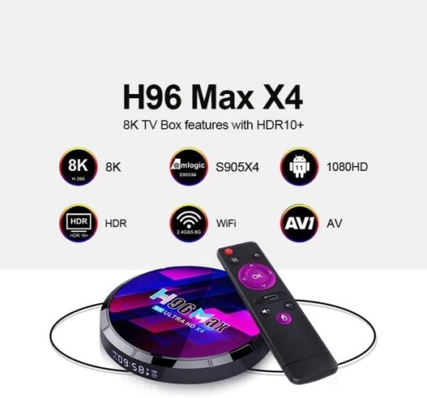 Neo Classic H96 Max X4 4GB/64GB Dual Wifi 1000M LAN Amlogic S905X4 TV Android 11 TV Box - Image 3