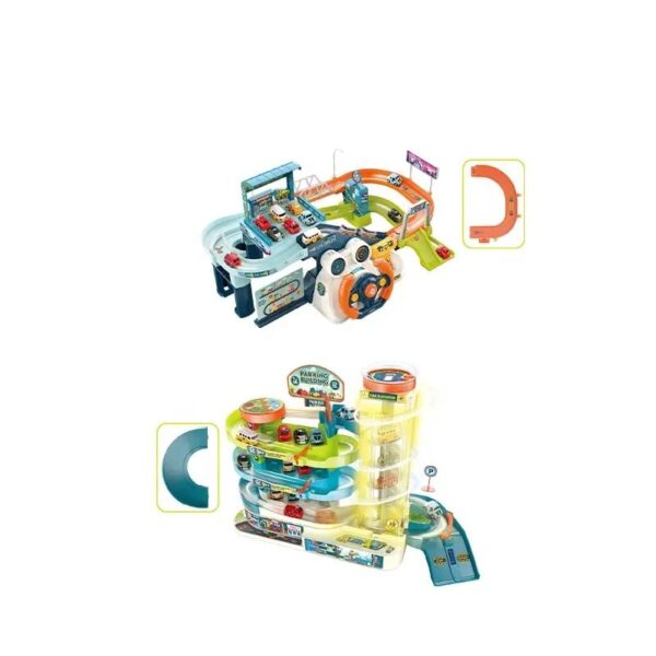 Neo Classic Parking Lot Toy Set Kid Track Adventure Car Toy With Steering Wheel - Image 2