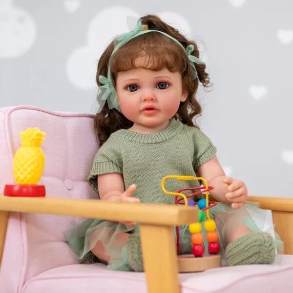 Nano Classic 22inch 55Cm Full Body Soft Silicone Vinyl Reborn Toddler Girl baby Doll Betty 3D Skin Visible Veins Hand Rooted Hair Gifts For Children - Image 4