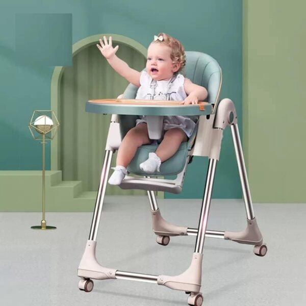 Neo Classic Adjustable Baby High Chair Kids eating dining feeding Chair for Children- Green - Image 2