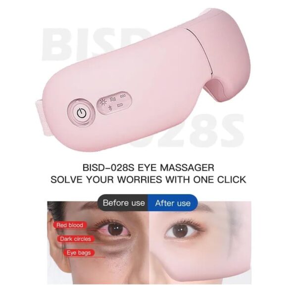 Neo Classic music Electric Airbag Vibration Hot Eye Massager Equipment With Heat Compression-pink - Image 2