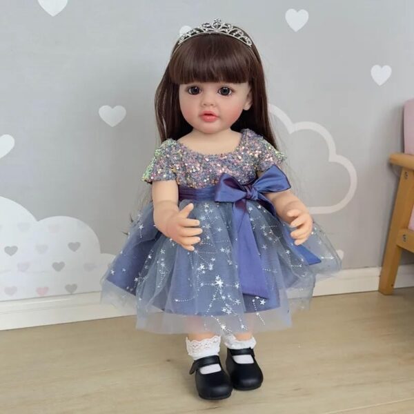 Nano Classic 22 inch 55 Cm Reborn Baby Doll Soft Full body Silicone Newborn real like Baby Doll Girl Toy Gift Doll (prince Dress) - Image 6