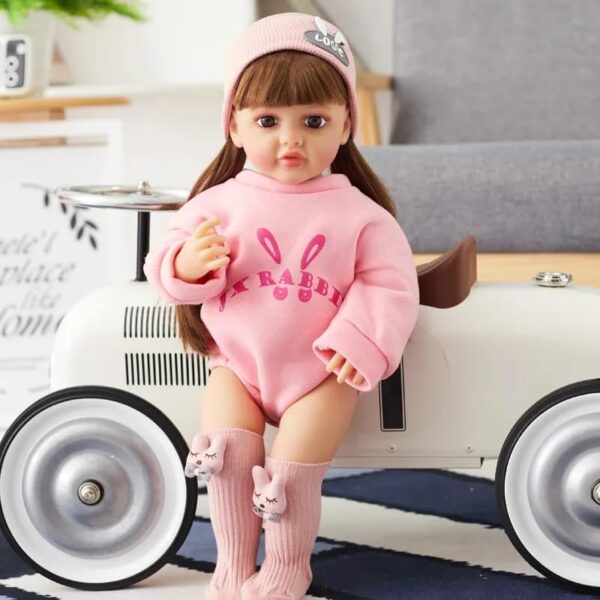 Nano Classic 22 inch 55cm Reborn Baby Doll Soft Full body Silicone Newborn real like Baby Doll Girl Toy Gift Dolls P02 - Image 3