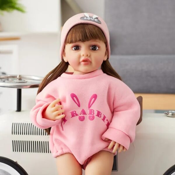 Nano Classic 22 inch 55cm Reborn Baby Doll Soft Full body Silicone Newborn real like Baby Doll Girl Toy Gift Dolls P02 - Image 4