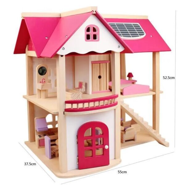 Neo Classic Kids Wooden Doll House Toy for Girls with 45cm Height (45 * 23 * 45cm) - Image 2