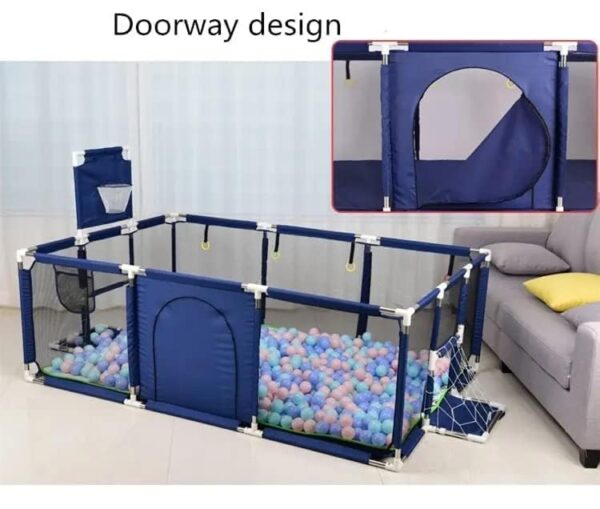 Neo Classic Baby Playpen, Large Play fence for Baby and Toddlers, Large Play yard, Play pens (206 * 180 * 64cm) (Blue) - Image 2