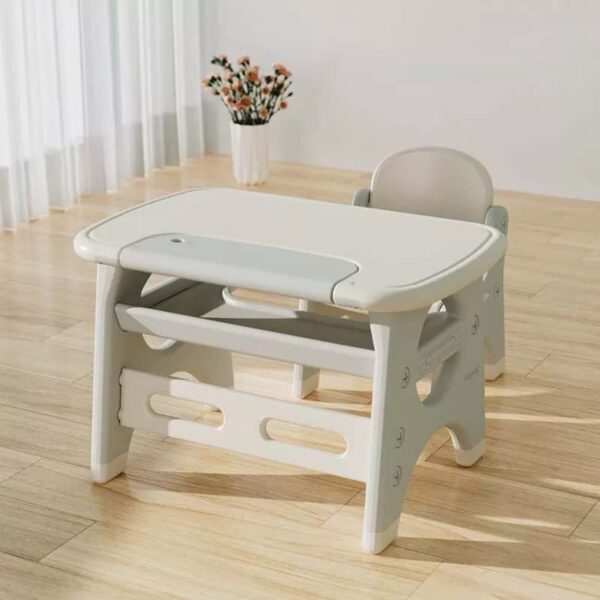 Neo Classic Kids Desk Table Children Furniture Study Tables and Chair Set - White - Image 2