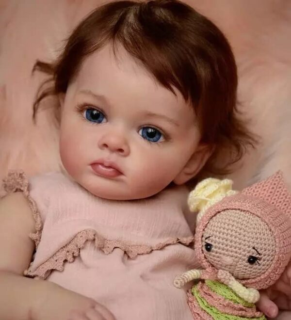 Nano Classic 24 Inch 60cm Reborn Toddler Baby Girl Doll Soft Cuddly Cloth Body Lifelike 3D Skin Visible Veins Hand Rooted Hair- Pink - Image 4