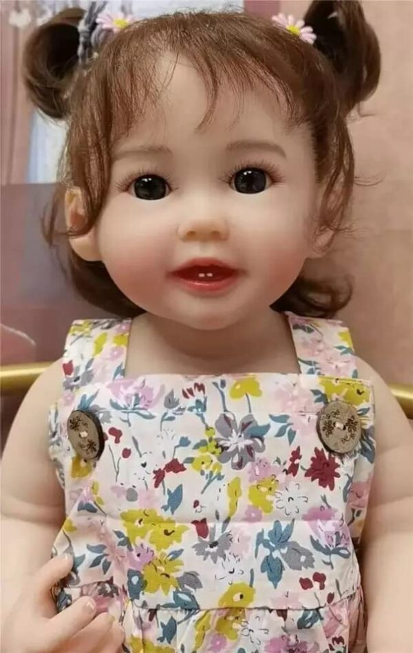 Nano Classic 55CM 22 Inch Reborn Toddler Girl Baby Doll Full Body Soft Silicone with rooted hair -B001 - Image 4