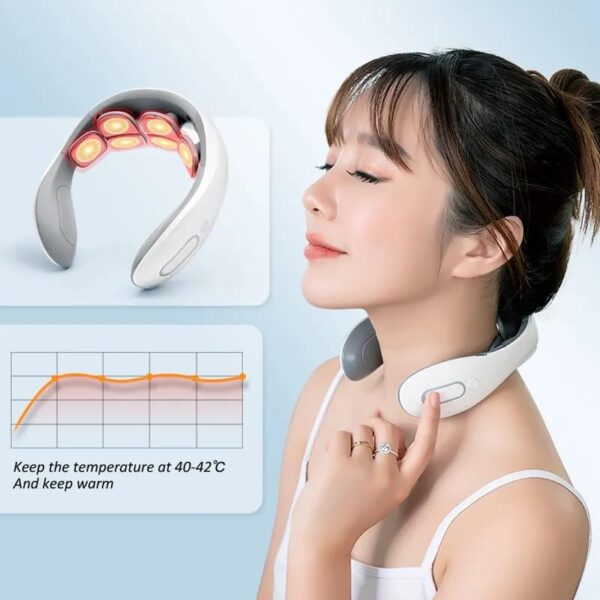 Neo Classic shoulder Massage Back Pain Relief Heating Vibration Pulse Massager Electric Smart Neck Massager - Image 4