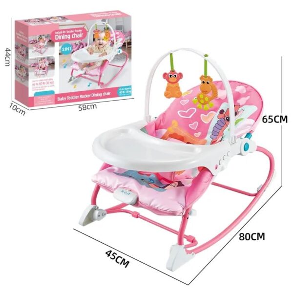 Neo Classic Movable Electric Baby Swing Crib Cradle, Kids Electric Rocking Chair Multifunction Baby high chair Dinning Chair Baby Bassinet (Pink) - Image 4