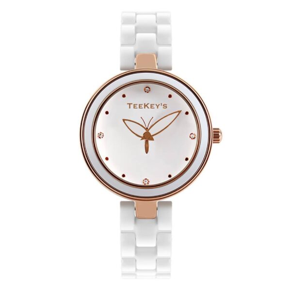 TEEKEYS TK9131 Luxury Brand Ceramic Fashion Quartz Women Watch - Image 2