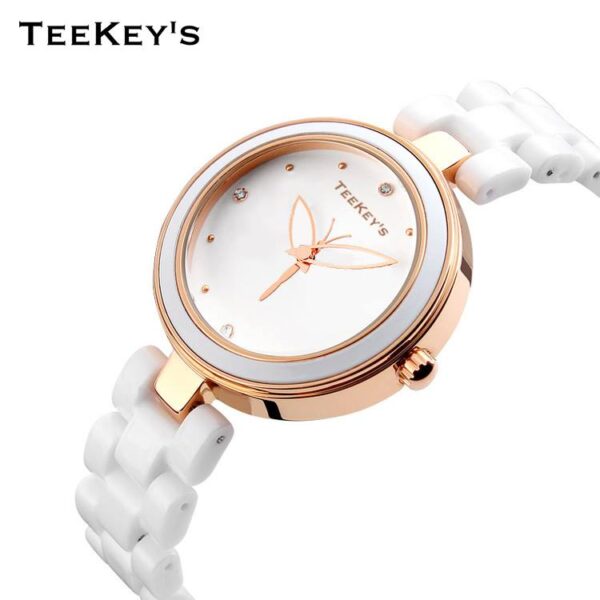 TEEKEYS TK9131 Luxury Brand Ceramic Fashion Quartz Women Watch