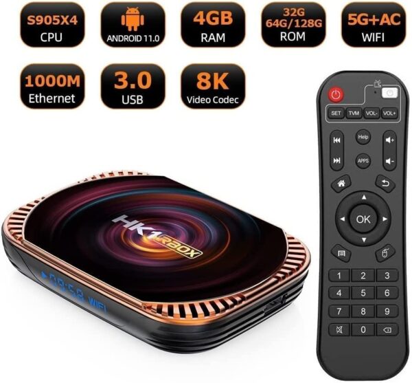 Nano Classic HK1 RBOX X4 8K 4GB RAM 32GB ROM Amlogic S905X4 Android 11.0 8K TV Box Smart Box 2.5G + 5G Dual WiFi Bluetooth 4.1 1000M Ethernet - Image 2