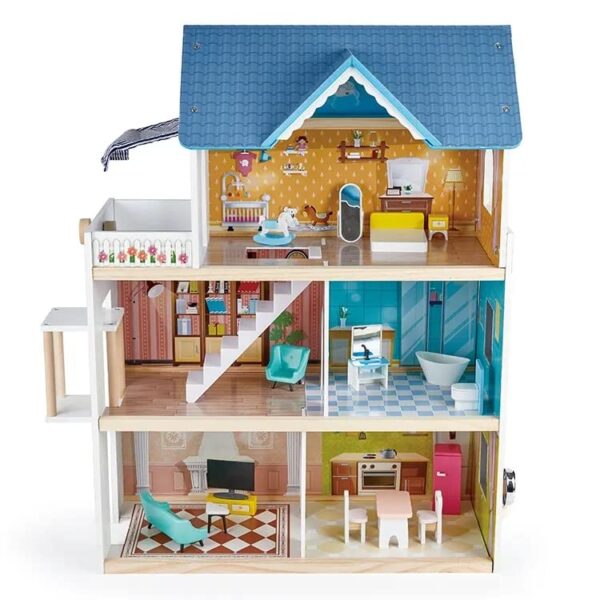 Nano Classic My Dream House Pretend Play Kids Wooden Doll House Toy for Girls with 80cm Height (80.6 * 26.3 * 60.4cm)