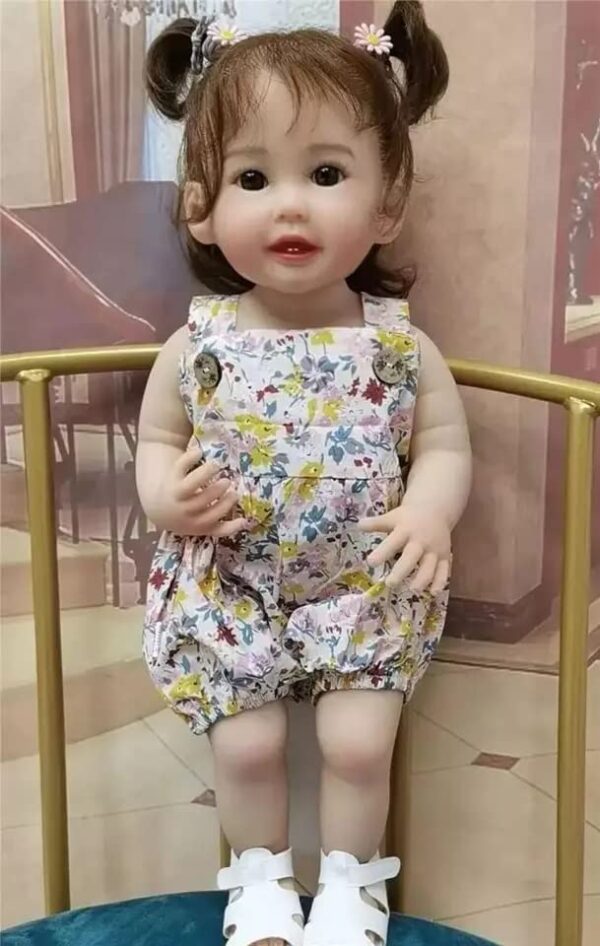 Nano Classic 55CM 22 Inch Reborn Toddler Girl Baby Doll Full Body Soft Silicone with rooted hair -B001 - Image 2