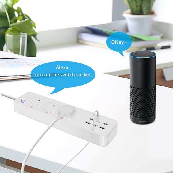 Smart WiFi Power Strip APP Remote Voice Individual Control with Amazon Alexa Google Home Assistant 3 AC 6 USB Extension - Image 2