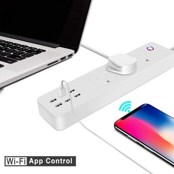 Smart WiFi Power Strip APP Remote Voice Individual Control with Amazon Alexa Google Home Assistant 3 AC 6 USB Extension - Image 3