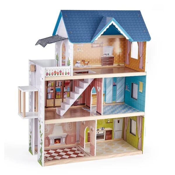 Nano Classic My Dream House Pretend Play Kids Wooden Doll House Toy for Girls with 80cm Height (80.6 * 26.3 * 60.4cm) - Image 4