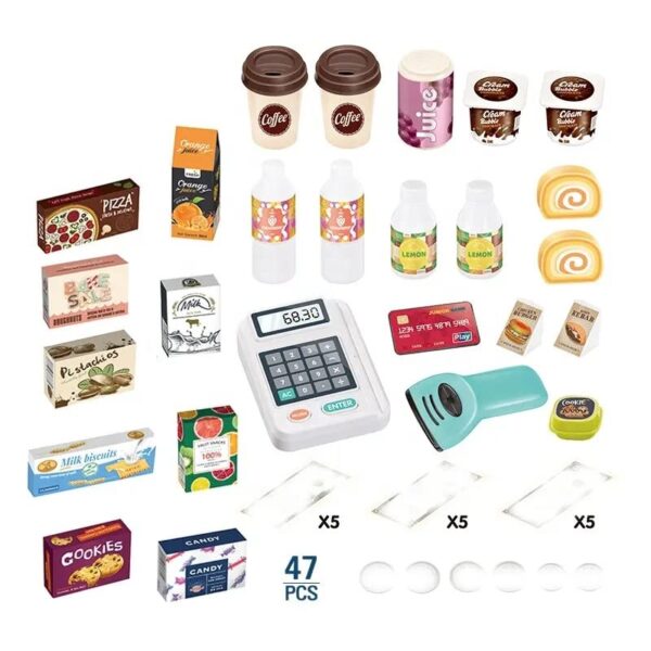 Neo Classic Children's Kids 47 pcs Supermarket Set with Cash Register - Image 4