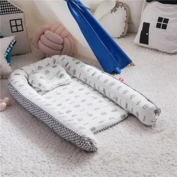 85*50cm Baby Nest Bed with Pillow Portable Crib Travel Bed Infant Toddler Cotton Cradle for Newborn Baby Bed Bassinet Bumper - Image 5