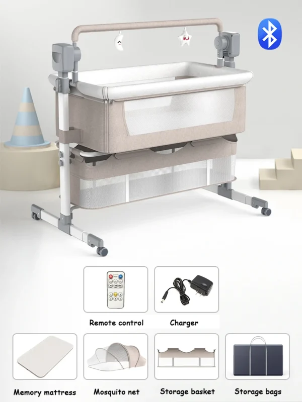 Baby Crib Cradle Baby Travel Bed Game Bed with Mosquito Net Sleeping Bed Baby Rocking Bed Newborn Movable Portable Nest Crib - Image 6