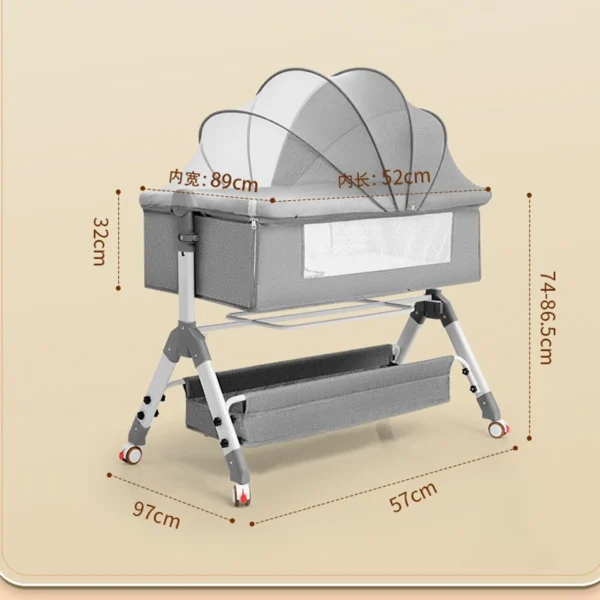 Baby bed newborn bed splicing big bed baby cradle bb baby bed cradle bed multi-function mobile foldable - Image 5