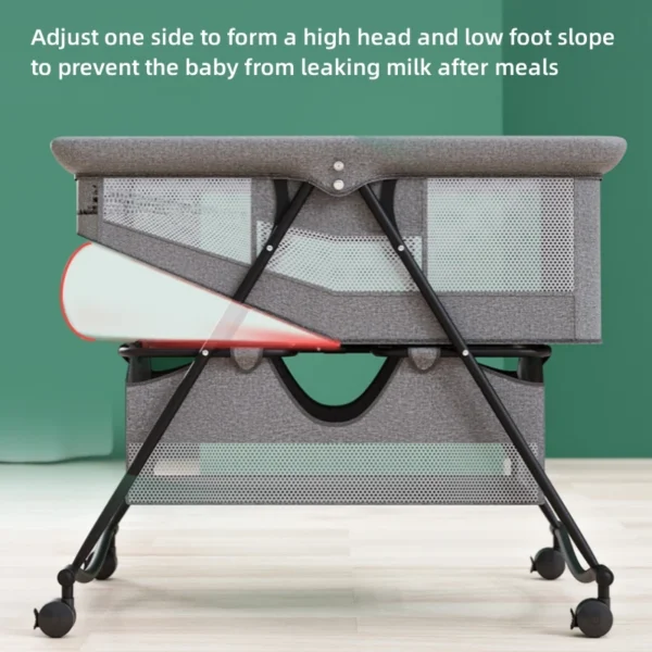 Baby cot Portable Baby mobile multi-functional bb bed Cradle bed splice bed foldable queen bed - Image 4