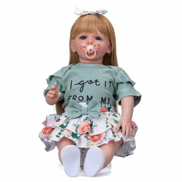 Betty Girl Green NPK 60cm Silicone Reborn Real Baby Doll Blond Hair - Image 2