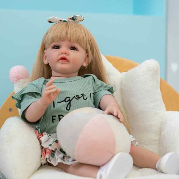 Betty Girl Green NPK 60cm Silicone Reborn Real Baby Doll Blond Hair