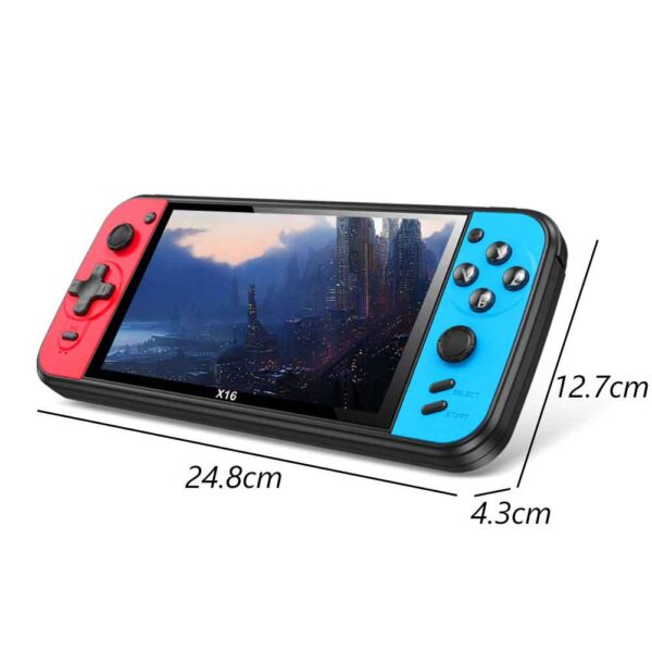 Black Hawk X16 Handheld Video Game Console 6.5 Inch 8G Retro Game - Blue and Red - Image 2