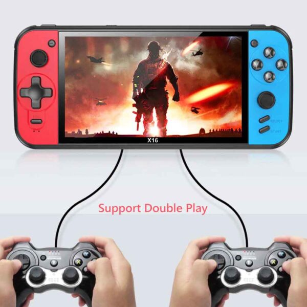 Black Hawk X16 Handheld Video Game Console 6.5 Inch 8G Retro Game - Blue and Red - Image 3