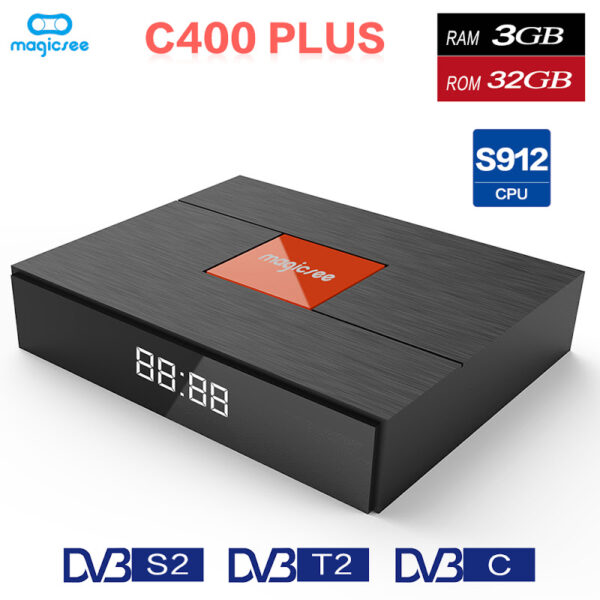 Magicsee C400 Plus Hybrid DVB-T2/S2/C Android TV BOX 4K S912 3GB/32GB WIFI Bluetooth