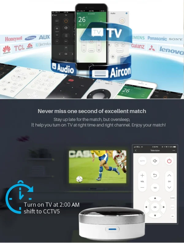 CUSAM Universal IR Smart Remote Control WiFi Infrared Home Control Hub Tuya App Works with Google Assistant Alexa Siri - Image 5