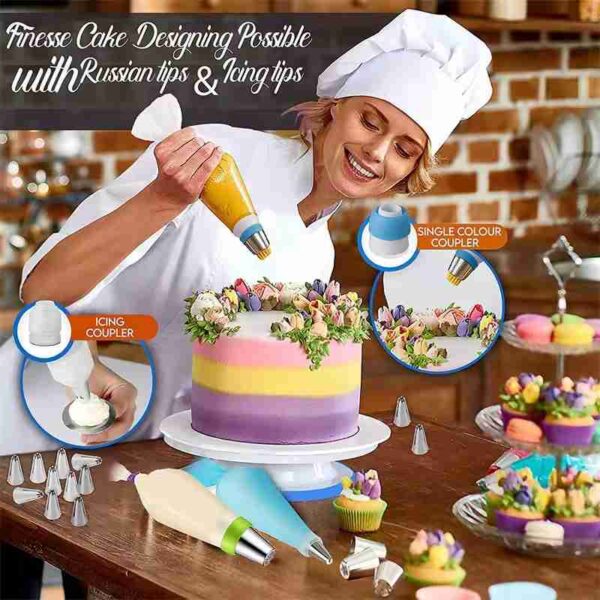 Cake Decoration Set - 150 Pcs Cake Decorating Tools with Turnable Stand - Image 3