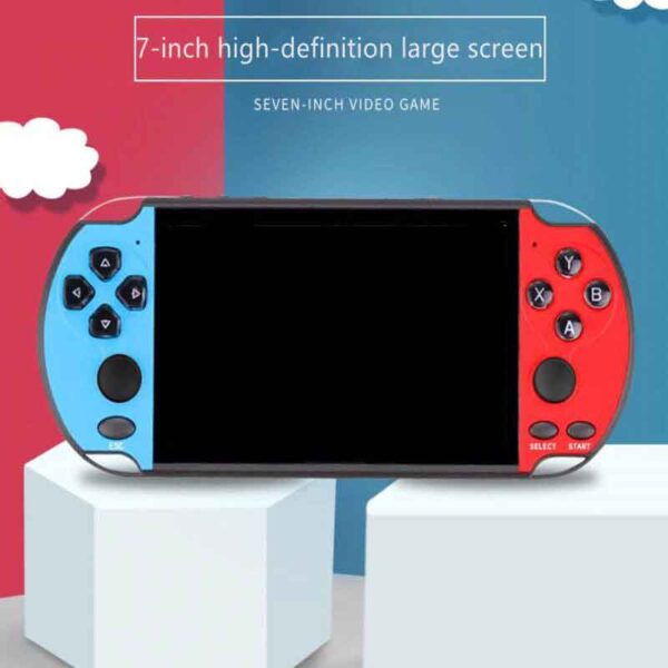 Coolbaby X12 Plus Retro Handheld Game Console - 7 inch RS-10 Game Red Blue