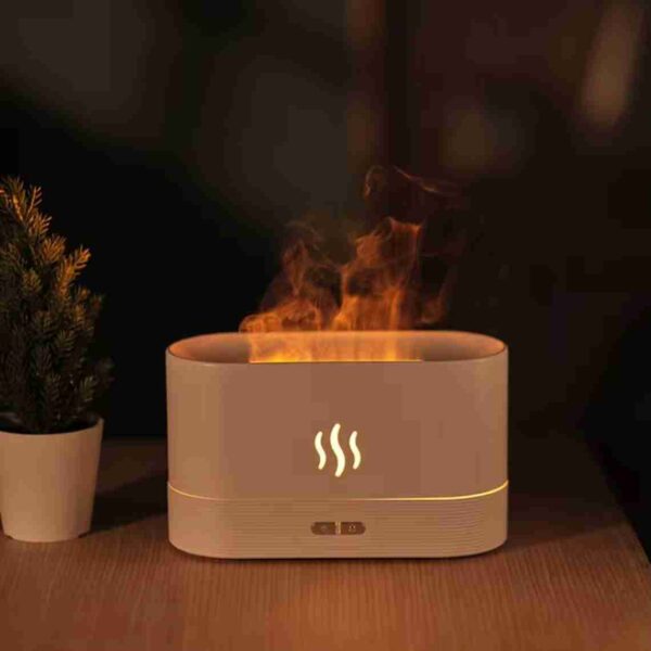 Flame Humidifier Essential Oil Aroma Diffuser - White