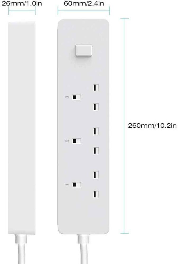 SWB3 WiFi Smart Power Strip with 3 AC Individual Outlets & 2 USB Ports - Image 2