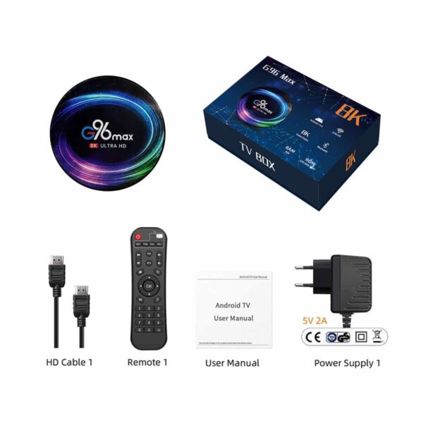 G96 Max Android Smart TV Box - 8K Ultra HD 4GB RAM 64GB ROM Amlogic S905X4 - Image 2