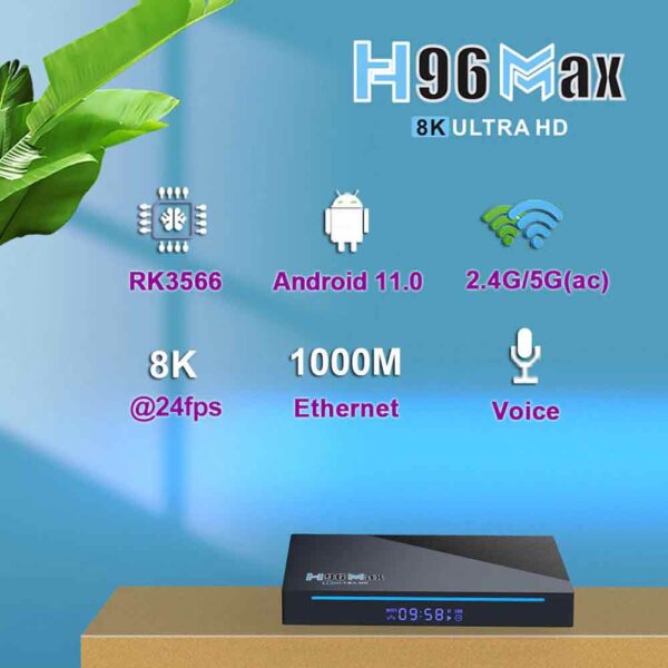 H96 Max RK3566 Android Smart TV Box - 8GB RAM 128GB ROM - Image 3