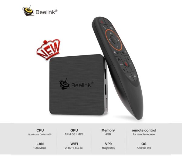 Beelink GT1 Mini-2 Android 9.0 TV Box Amlogic S905X3 4K HD 4GB 64GB 2.4G 5.8G WiFi 1000Mbps BT 4.0 TV Box