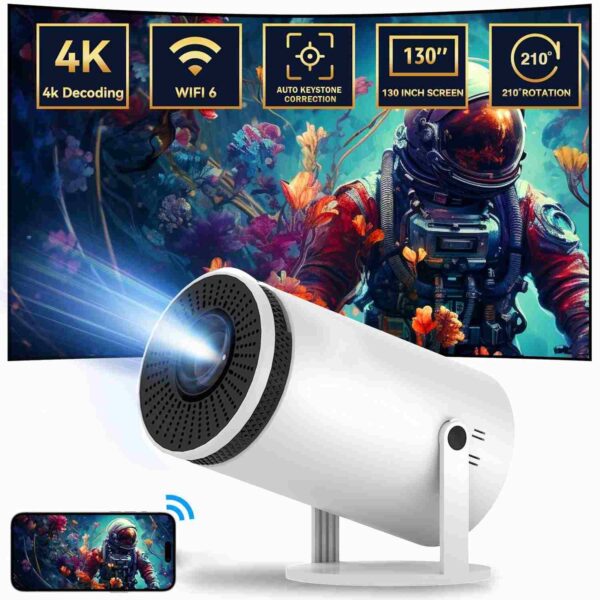 HY300 Android Smart HD Projector - Android 12 OS 720p Native Resolution