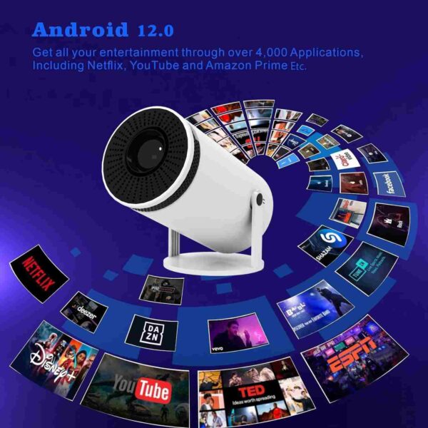 HY300 Android Smart HD Projector - Android 12 OS 720p Native Resolution - Image 5